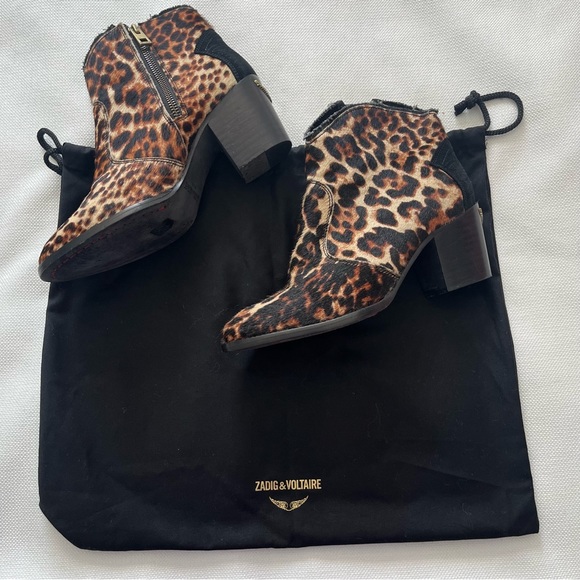 Zadig&Voltaire Molly leopard-print ankle boots Size 37 - Picture 7 of 14